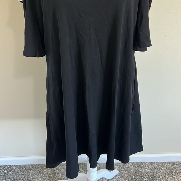 NWT, Large Aoxwomen Cold Shoulder Crewneck Pullover Mini Dress with Pockets. - Picture 8 of 12